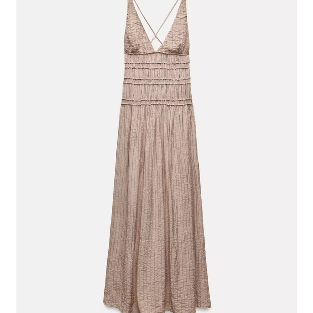 Zara Beige Backless Dress